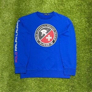 Polo Ralph Lauren Downhill Racing Series Suisse 16 Sweatshirt Size Large Blue